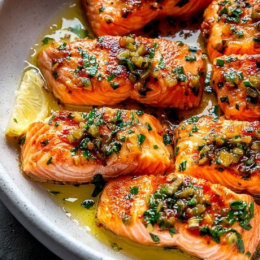 Pan Seared Salmon With Lemon Garlic Butter Sauce